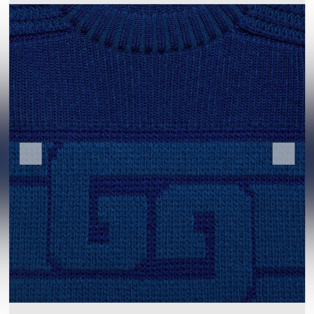 Gucci Blue Wool GG Sweater, Blue, XS - Picture 2 of 8
